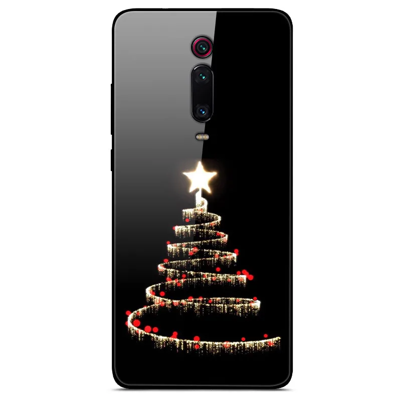 21 Рождественский чехол для телефона s для Xiaomi mi 9 T Pro закаленное Стекло чехол для телефона для Xiaomi mi 9 T mi 9 T Pro Red mi K20 жесткая накладка на заднюю панель - Цвет: 21
