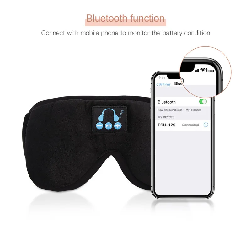 Электрическая Bluetooth маска для сна, музыка, путешествия, Спящая гарнитура, мягкие тени для глаз, релаксация для смартфона, домашнего офиса, использования