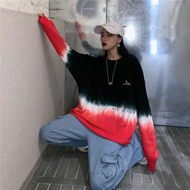 Женские Ulzzang толстовки, весенние толстовки Harajuku с принтом, свободные толстовки с длинным рукавом, модные толстовки для девочек, большие размеры