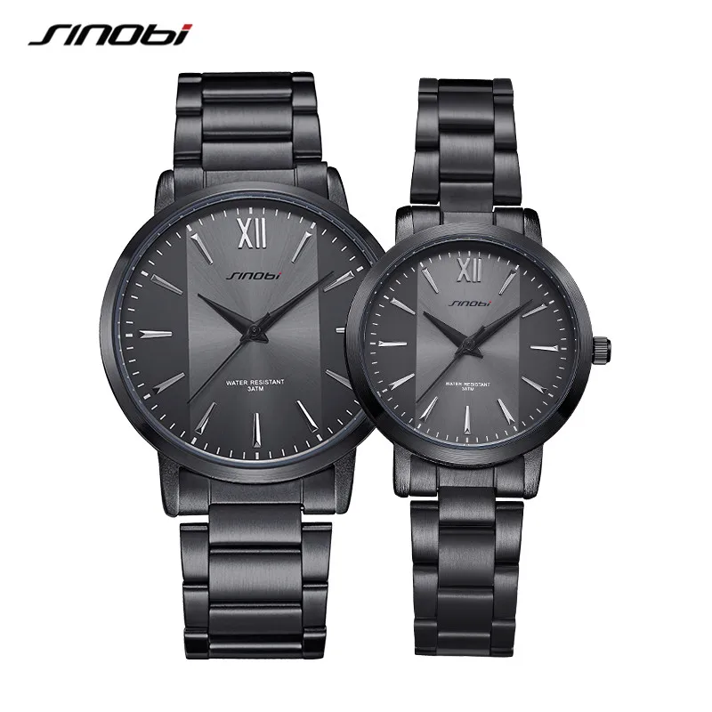 Новые модные кварцевые часы Sinobi для влюбленных простые мужские и женские