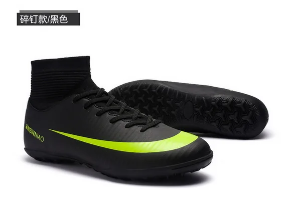 Kids Boy Girls Outdoor Soccer Cleats Shoes TF/FG Ankle Top Football Boots Soccer Training Sneakers Child Sports Shoes EU32-38 - Цвет: see chart