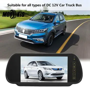 

Car 7 Inch Rear View Mirror Monitor Night Vision LED Display Waterproof Touch Screen Night Vision Reversing Camera Auto parts