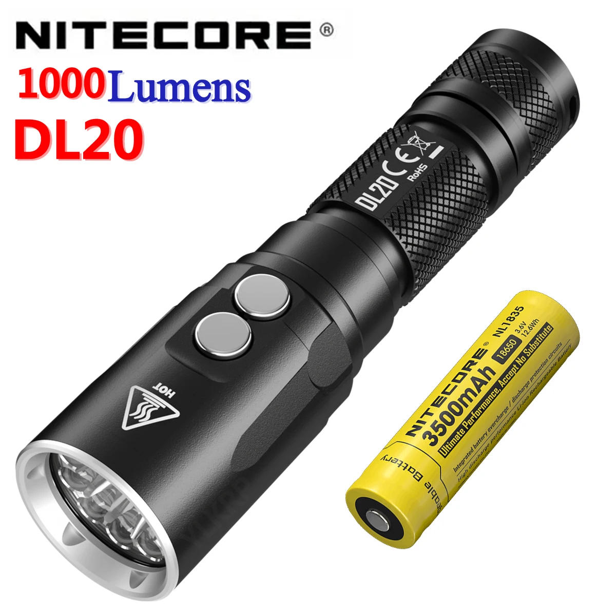 100% Оригинальный NITECORE DL20 1000 Люмен двойной светильник источник 100 метров Подводное