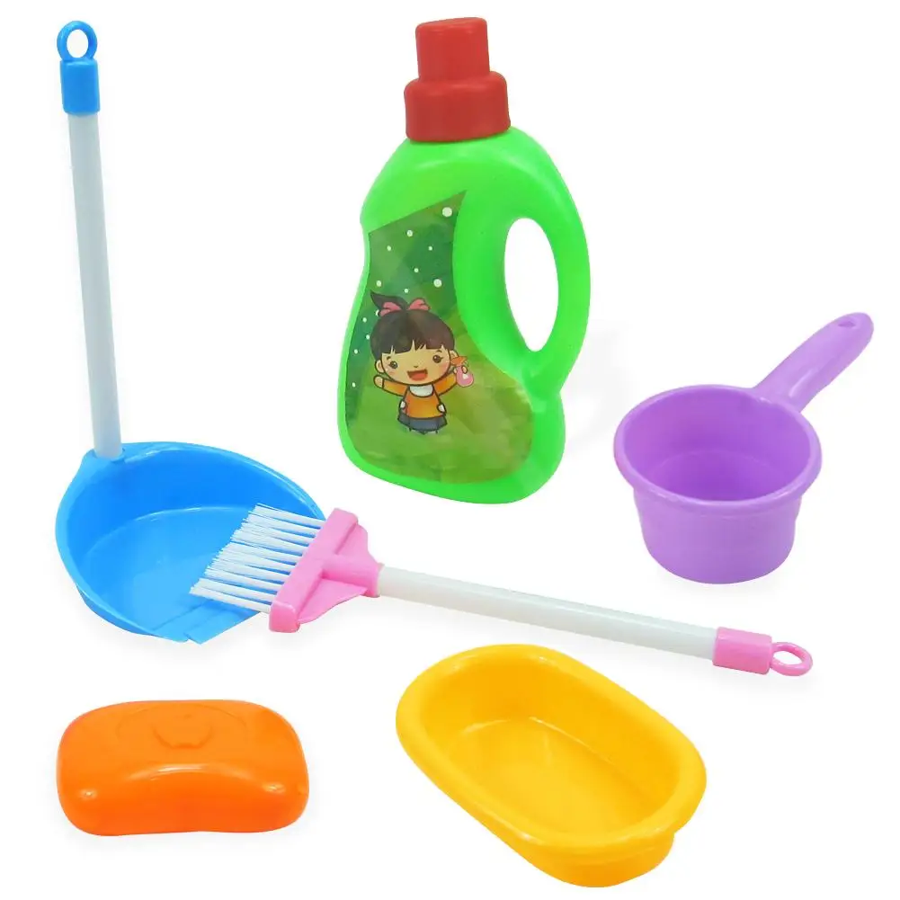 17 PCS Cartoon Big Mouth Washing Machine Toy Pretend Set Cleaning For Children 