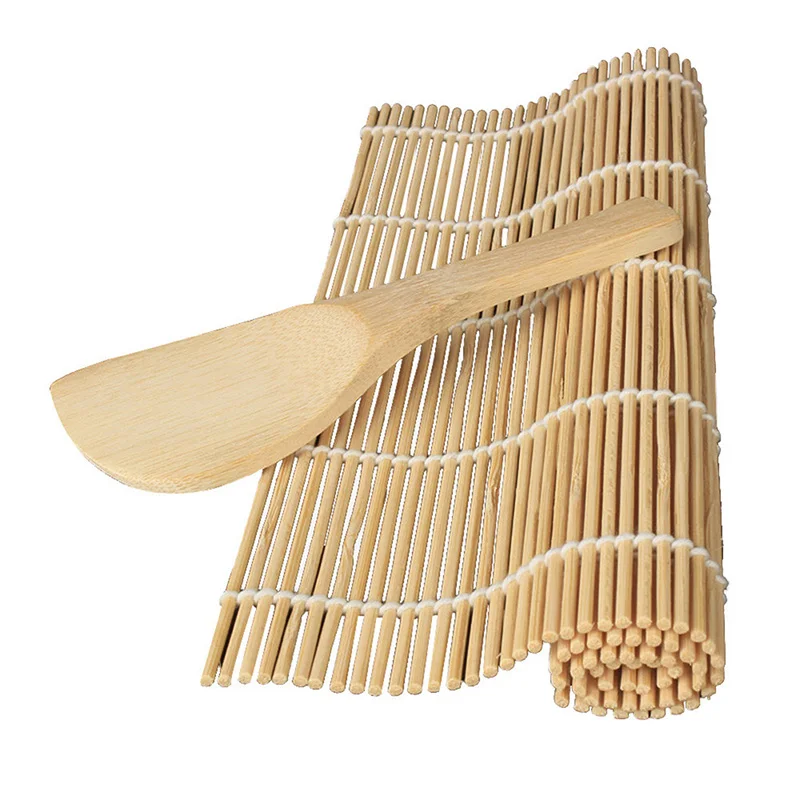 Набор для изготовления суши, бамбуковый коврик для суши, сделай сам, ручная форма для суши, роликовый коврик для риса, кухонная ложка, инструмент