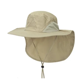 

New Hot Hiking Fishing Cap Summer Sun Hat Wide Brim Outdoor UV Protection Bucket Hat with Neck Flap for Men Women Dropshipping F