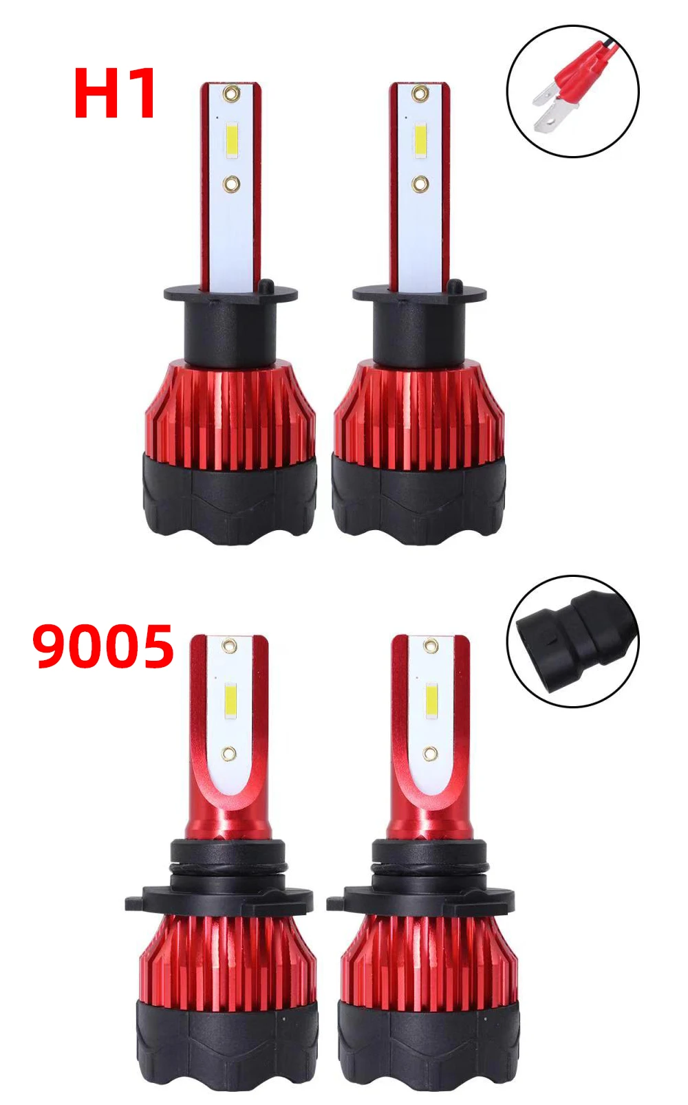 2Pcs H4 LED H7 Auto Car Headlight 9005 9006 H3 H13 H8 880 H27 9004 9007 H11 881 LED H1 K5 55W 6000LM 6000K Automobile Bulb