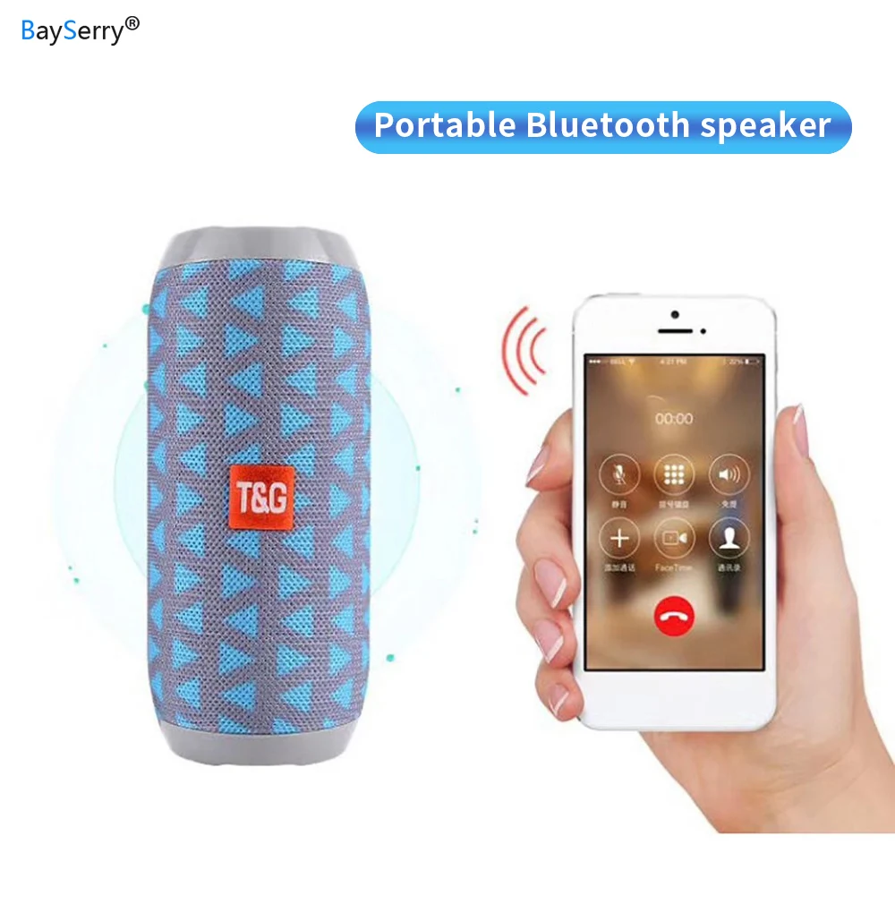 

TG117 Outdoor Bluetooth Speaker Waterproof Portable Wireless Column Loudspeaker Box Support TFCard FM Radio Aux Input for Redmi