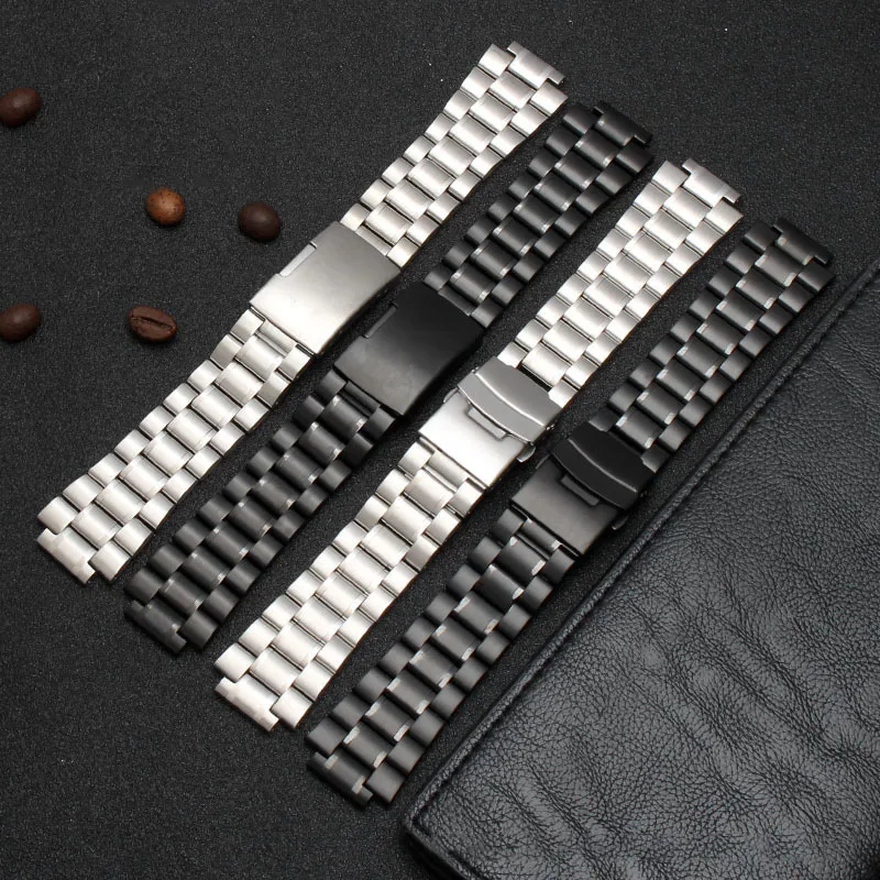 Stainless steel watchband For G-SHOCK GST-B200 GST-B200D Series men'swatch strap 24*16mm lug end silver black bracelet BAND