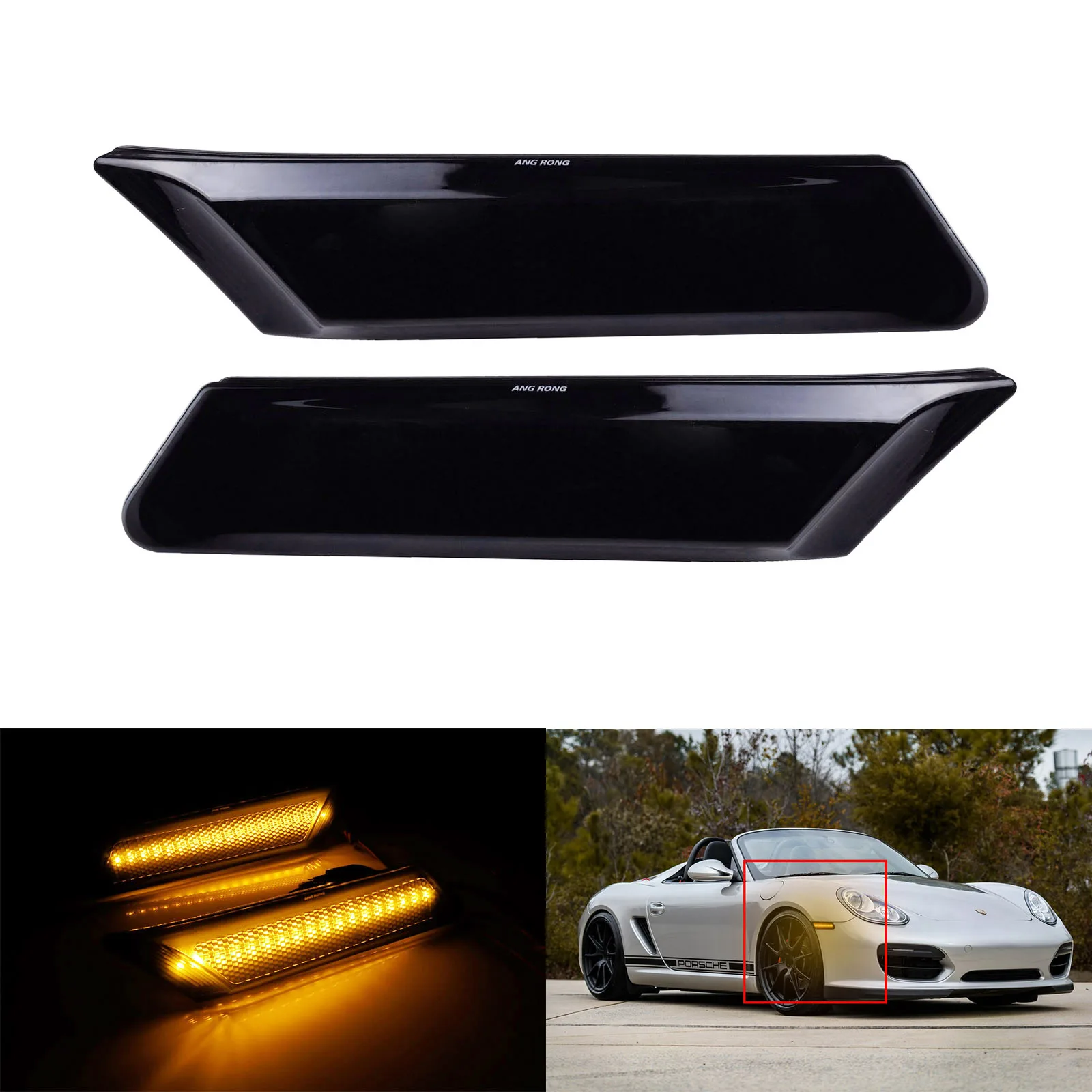Angrong Per Porsche Carrera 997 Boxster Cayman 987 Indicatore Di Direzione A Led Ripetitore Laterale Lampada Spia Ambra