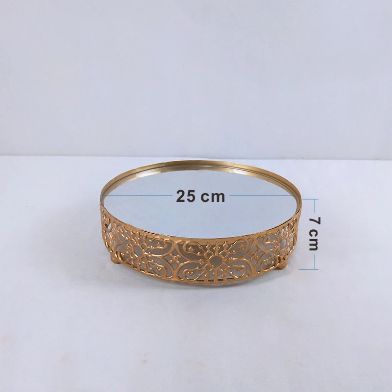 20CM Новая модель солнцезащитные очки, зеркальные круглые металлическая, для подставки для пирожных пластина домашняя одежда для свадьбы, дня рождения подставка для торта инструмент - Цвет: 20CM