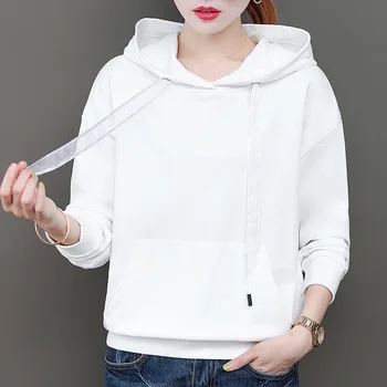 

Autumn Winter New Solid Color Base Sweater Long Fashion Sleeve O Neck Fashion Loose Harajuku Slim White