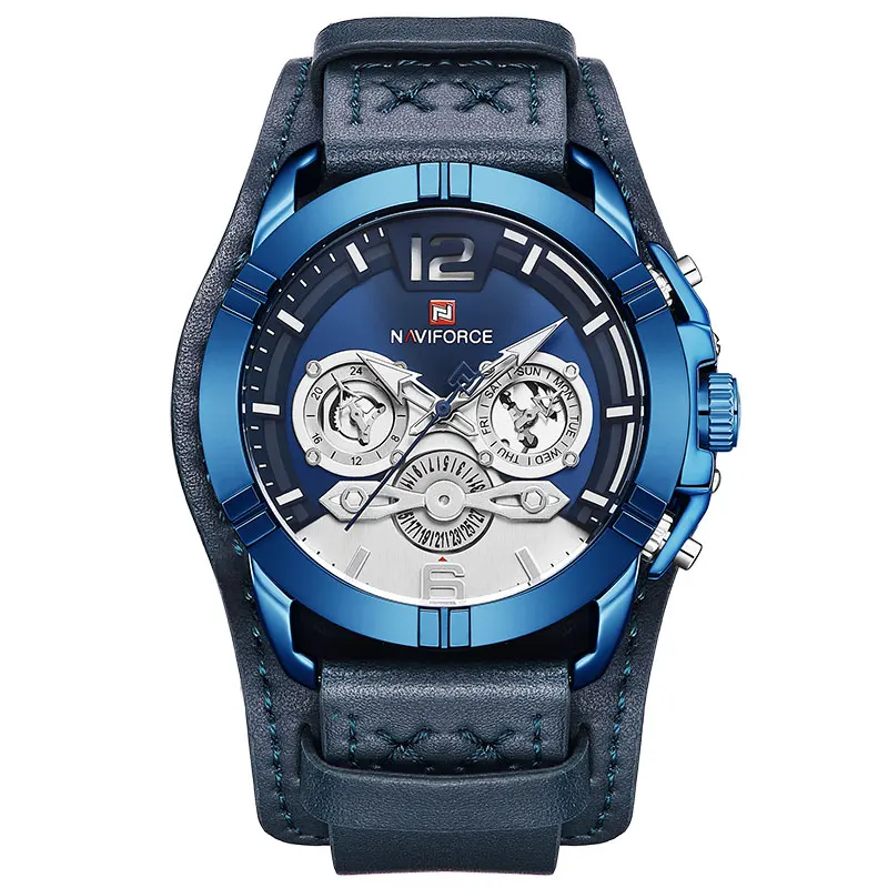 NAVIFORCE Men Watch Top Brand Luxury Fashion Military Quartz Mens Watches Waterproof Sports Male Wristwatch Relogio Masculino - Цвет: Blue Blue