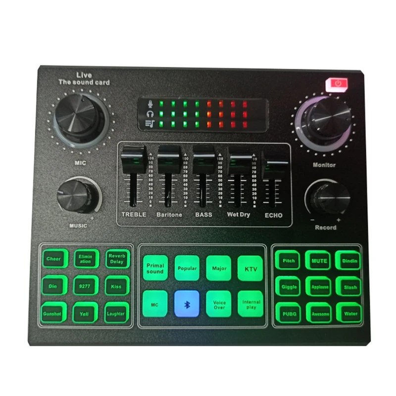 V9 Bluetooth Sound Card USB Headset Microphone Webcast Live Streaming Sound Card