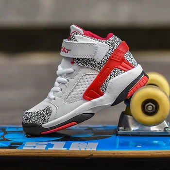 

Kids Sneakers Boys Basketball Shoes Running Shoes High Top Children Sports Boots Breathable Anti-skid Outdoor Trainer