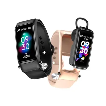 

Two-in-one detachable Bluetooth headset smart watch bracelet IP67 waterproof Bluetooth call listening to music unisex bracelet