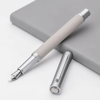 

Hongdian Metal Fountain Pen White Forest Iridium EF/F/Bent Nib Beautiful Tree Texture Excellent Business Office Writing Gift Pen