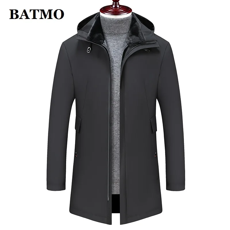 BATMO 80% Белые куртки с капюшоном на утином пуху, мужские зимние пуховики, толстое теплое пальто, большие размеры M-4XL 8990