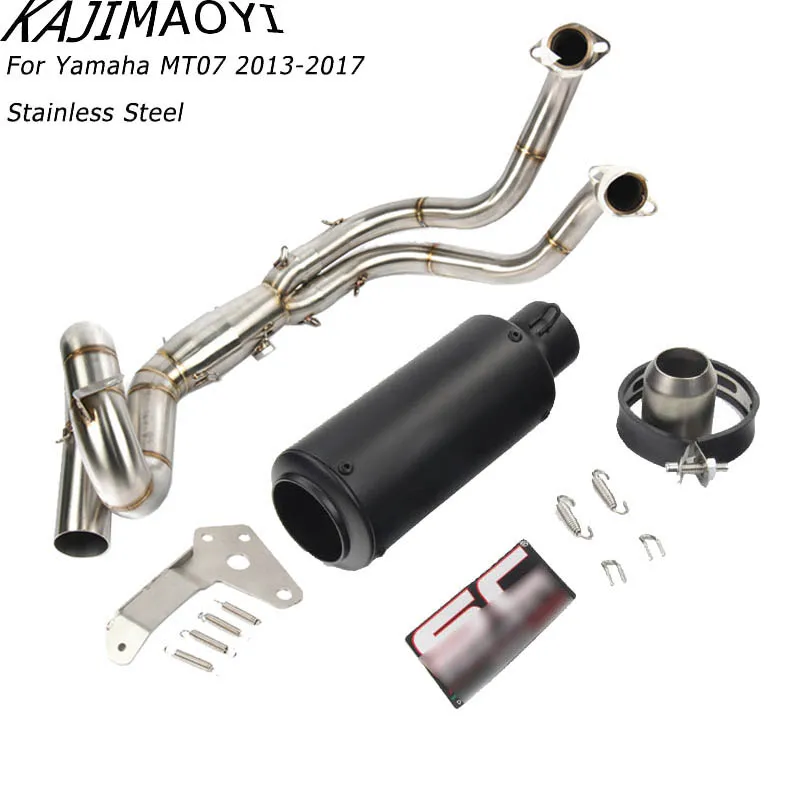 KAJIMAOYI slip on для Yamaha MT07 FZ-07 2013- мотоцикл выхлопной Escape полная система Модифицированная Передняя средняя связь трубы глушитель