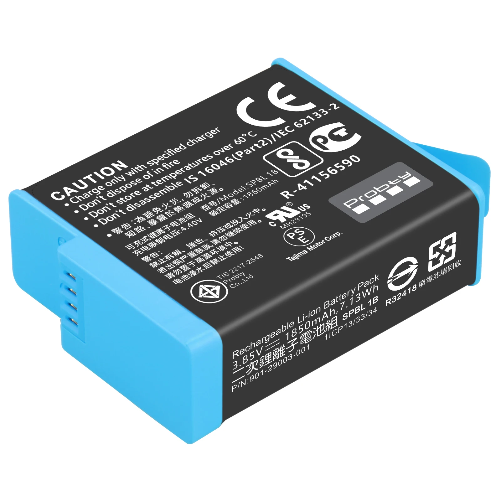 Lot de trois batteries et chargeur rapide pour GoPro Hero 9 et Hero 10, emballés dans un boîtier de rangement.
