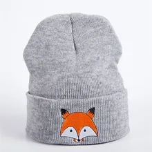 

Beanie Winter for Women Men Boys Girls Fox Embroidery Crochet Skullies Hat Unisex Autumn Knitted Beanies Cap Bonnets for Women