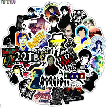 

PC1970 50pcs/set Sherlock Movie Character Scrapbooking Stickers Decal For Guitar Laptop Luggage Fridge Graffiti Sticker