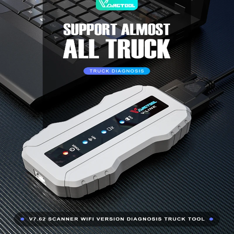 VDIAGTOOL OBD2 грузовик диагностический Интерфейс для Cat3 Cummins V7.62 Wi Fi версии Vlink сканер