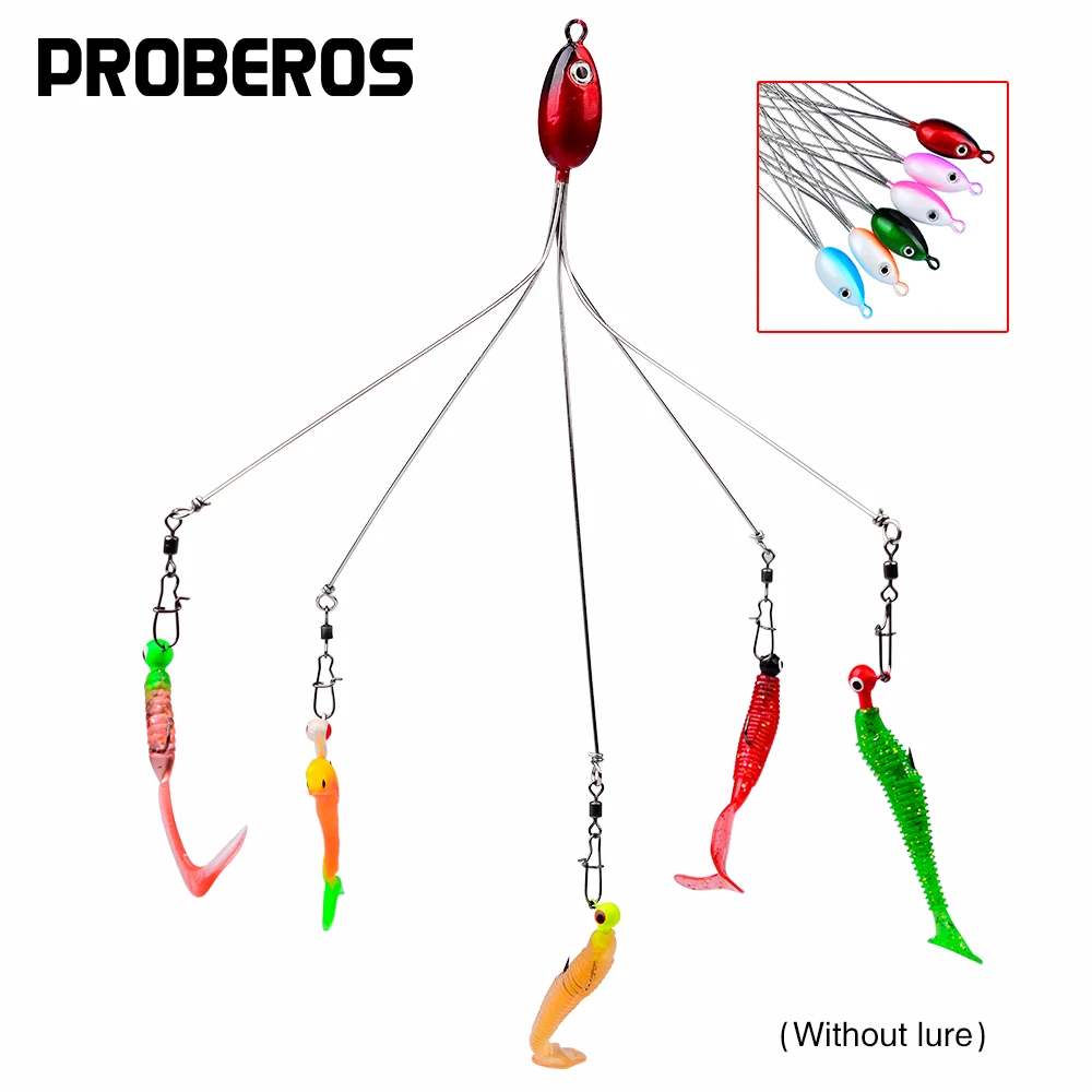 PROBEROS 6 шт. искусственные 5-рычажные зонтики Алабама приманки 9 5 г 21 см нержавеющая