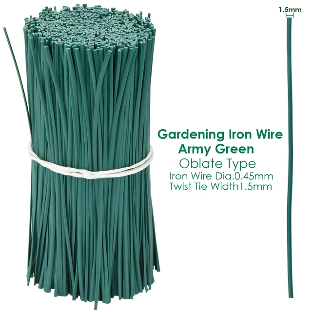 100PCS Gardening Cable Ties Reusable Oblate Iron Wire Twist Tie for Flower Plant Climbing Vines Multifunction Coated Fix Strings 2
