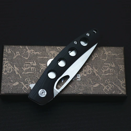 CH CH3530-G10 Флиппер складной нож D2 лезвие шарикоподшипник G0+ стальная ручка Походный охотничий карманный нож EDC инструменты - Цвет: black