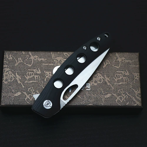 black CH CH3530-G10 Флиппер складной нож D2 лезвие шарикоподшипник G0+ стальная ручка Походный охотничий карманный нож EDC инструменты - Цвет: black