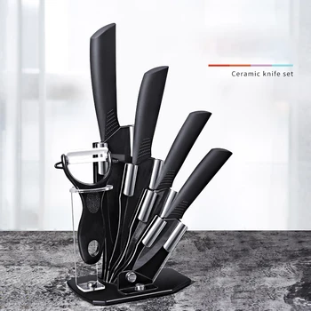 

2020 Hot Sale Steak Knife Set Ceramic Knife Set Kitchen Knife Fruit Peeler Black Edge Home Gadgets Steak