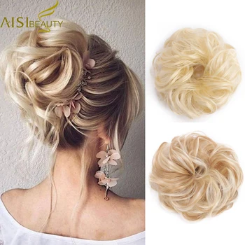 

AISI BEAUTY Synthetic Chignons Hair Bun Hairpieces for Women Messy Bun Hair Extension Accessories Rubber Band Blonde Brown Hair