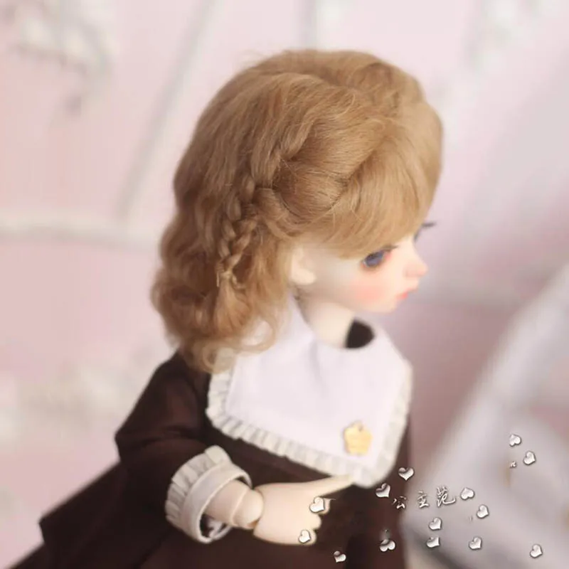 Парик для куклы Bybrana Bjd 1/3 1/4 1/6 1/8 из мохера принцессы с двойной оплеткой Короткие