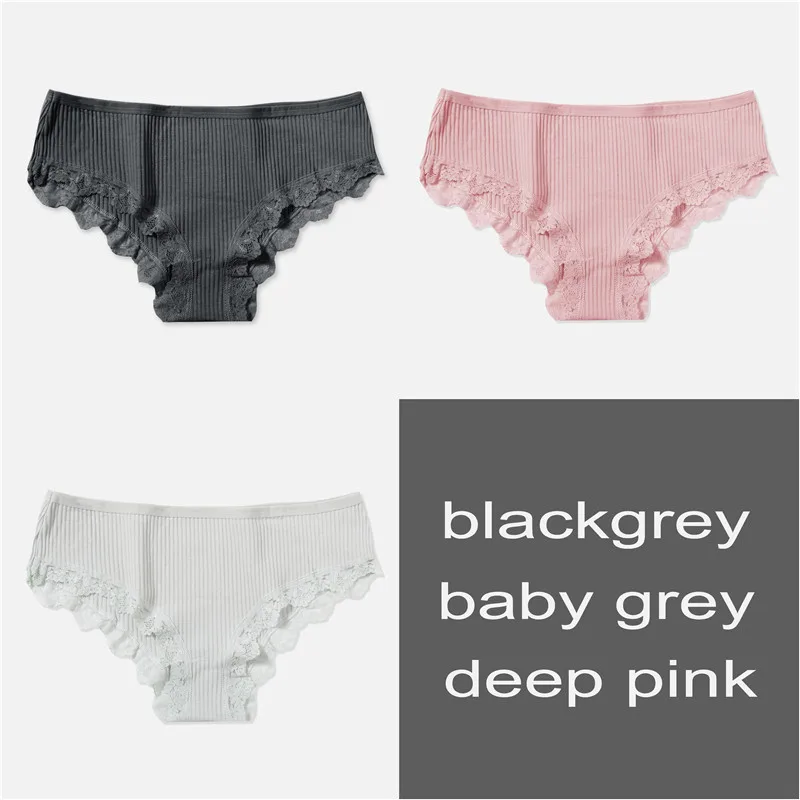 New Arrival Set 1 Хлопковые трусики, 3 шт./лот, одноцветные женские трусики, комфортное нижнее белье, приятные на ощупь трусы для женщин, сексуальные трусики с низкой посадкой, нижнее белье L XL - Цвет: New Arrival Set 1