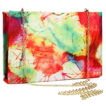 

Colorful Contrast Color Evening Bags Cotton Easy Matching Clutch Bag Designer Party Fashion Shoulder Bag Rectangle Rainbow Pouch
