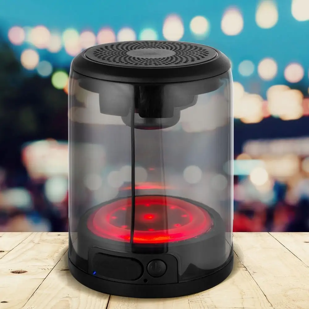 Красный New Bluetooth Speaker TWS Clear LED Wireless Bluetooth Magnetic Speakers Split One On Two Combination Outdoor Portable Gift - Цвет: Красный