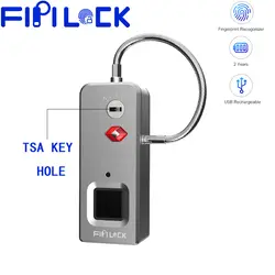 Fipilock Новый Умный замок отпечатков пальцев без ключа USB Перезаряжаемый дверной багажный чехол сумка замок Противоугонный защитный