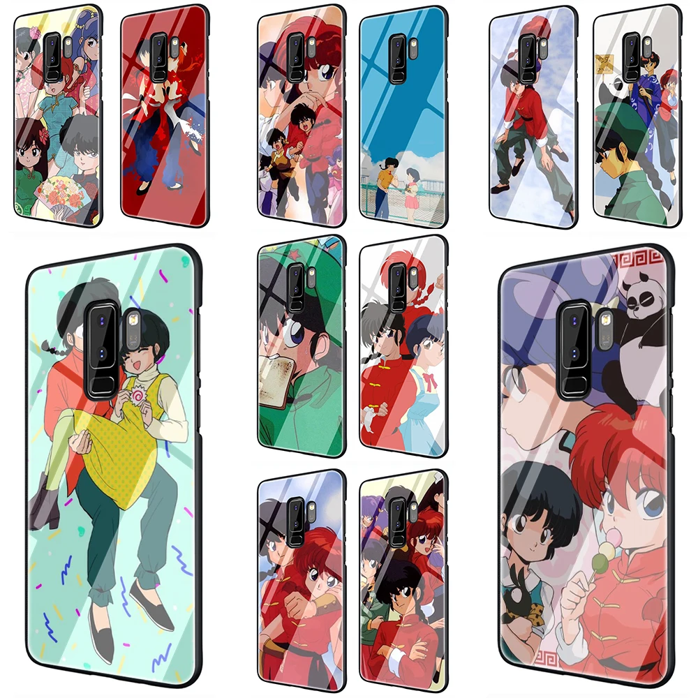 

EWAU Japanese Anime Ranma Glass Phone Case for Samsung Galaxy S7 8 9 10Plus 10Plus Note8 9 10Plus A10 20 30 40 50 60 70