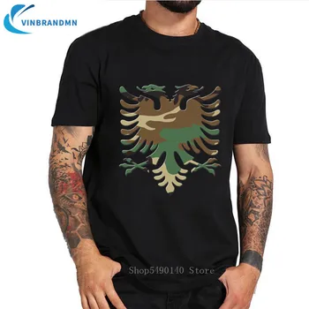 

Camo Albanian Eagle Awesome Men's Vintage T Shirt National Totem Style Harajuku Streetwear New Geek Anime Clothing Free Shipping
