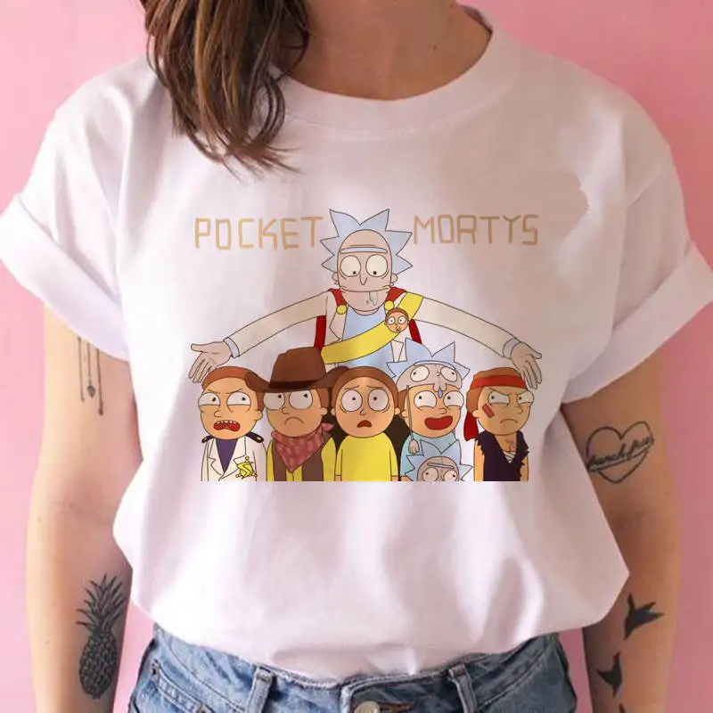 Женская футболка Рик и Морти, Повседневная футболка с коротким рукавом и круглым вырезом в стиле Харадзюку, мультяшная футболка с графическим принтом, женская одежда - Цвет: 13