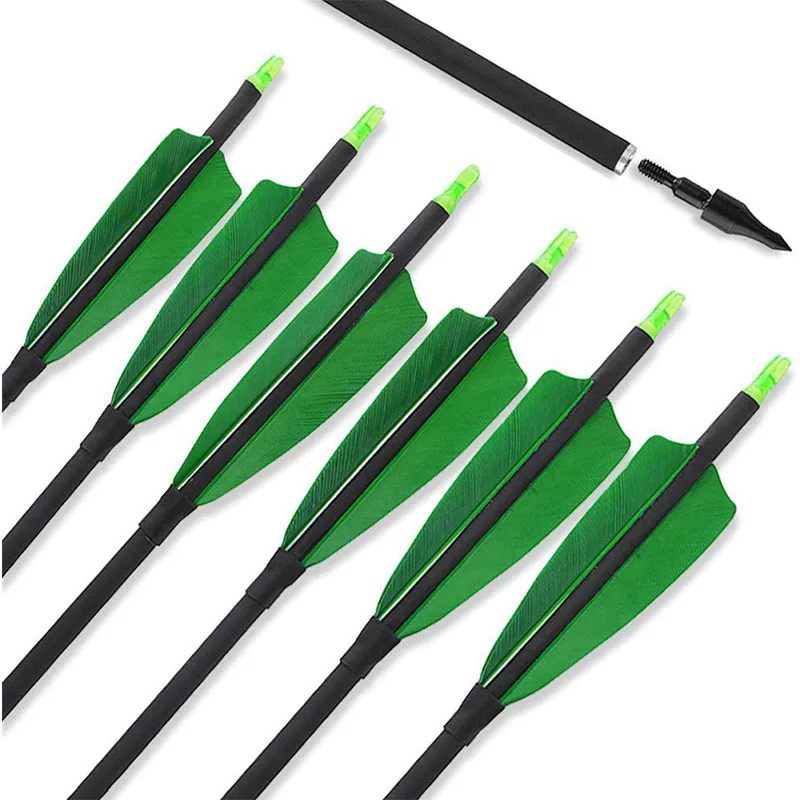 6/12pcs 31.5inch Mix Carbon Arrow Traditional Bow Compound Bow Shooting