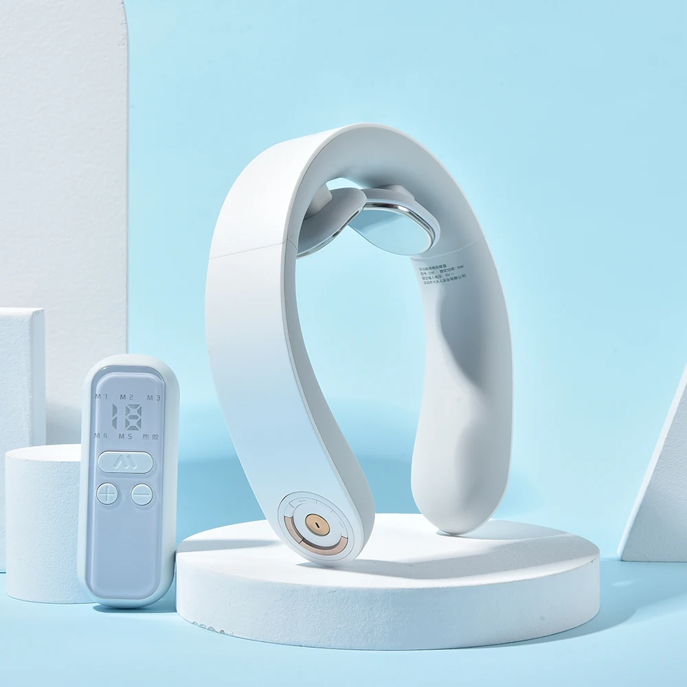 Smart Electric Massager for Neck and Shoulder Heating EMS TENS Therapy USB Charge Pain Relief Tool Cervical Relaxation