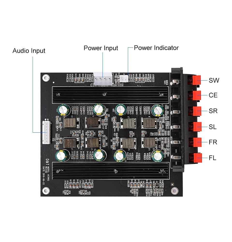 AIYIMA Amplificador TPA3116 5,1 усилитель аудио Плата 50Wx4 100Wx2 цифровой усилитель звука динамик DIY домашний кинотеатр 5,1