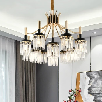 

Postmodern luxury LED chandelier lighting Iron Glass hanging lamp living room home deco fixtures Nordic villa hall luminaires