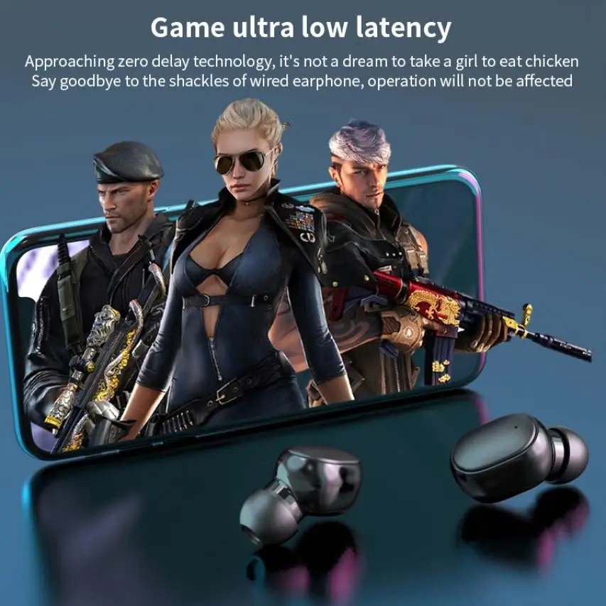 HESTIA Bluetooth5 1 Wireless Earphone IPX7 Sports Gaming TWS Headphone Ear Phone Hifi Stereo Earbuds for Android IOS PC Headset