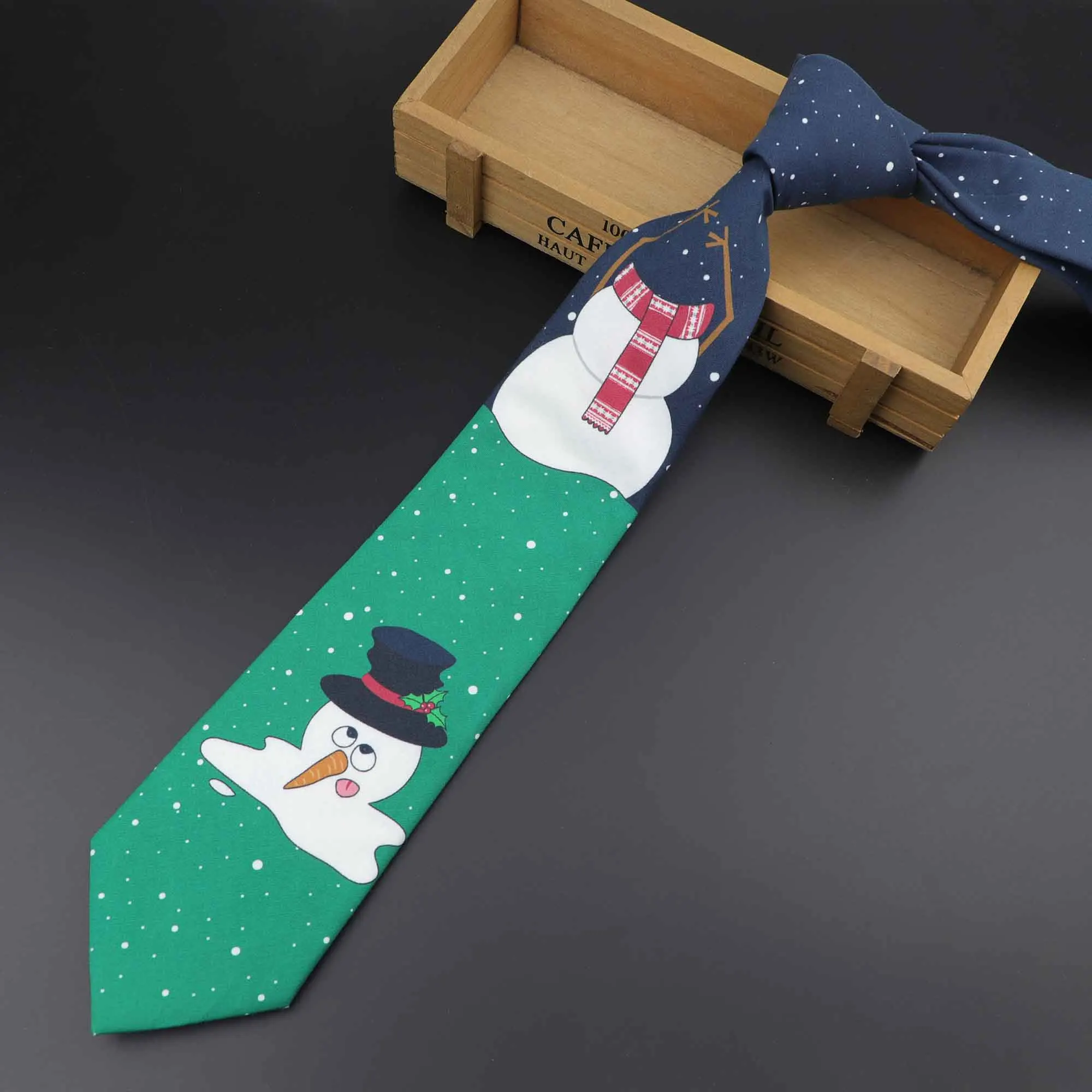 Рождественский галстук, мужской модный Повседневный хлопковый галстук со снежинками, профессиональный галстук с рисунком снеговика, ширина 8 см - Цвет: 12
