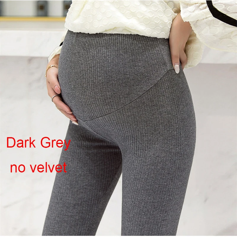 dark grey no velvet SEXYWG, премиум, плотные леггинсы с высокой талией для беременных, Хлопковые женские зимние теплые флисовые плотные бархатные колготки, теплые штаны - Цвет: dark grey no velvet