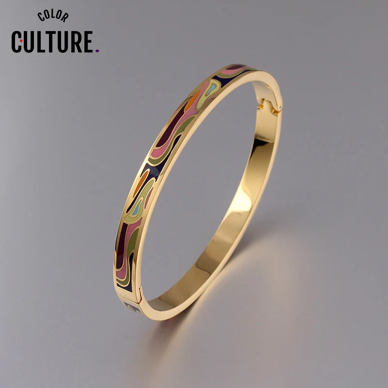 

High-grade and refined Bangles for Women Romantic Style gold plating Bangle emaille femme