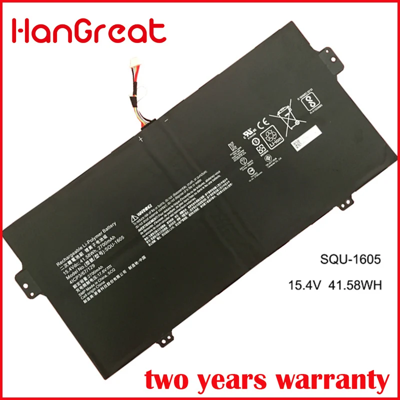 HanGreat SQU 1605 Новый аккумулятор для ноутбука ACER Swift 7 S7 371 SF713 51 Spin SP714 41CP3/67/129 15 4 V